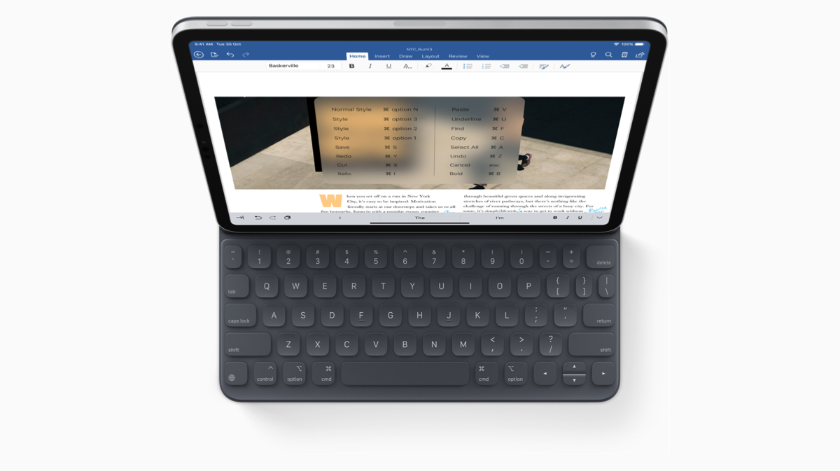 С iPad Pro компания Apple также представила для него съемную интеллектуальную клавиатуру в стиле фолио